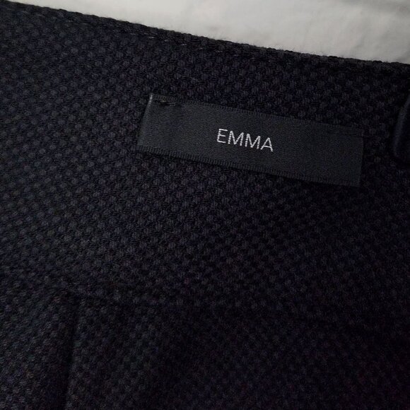 St. John Emma Trouser Pants Womens 16 Black Gray Birdseye Tapered Leg Full USA - Picture 5 of 13